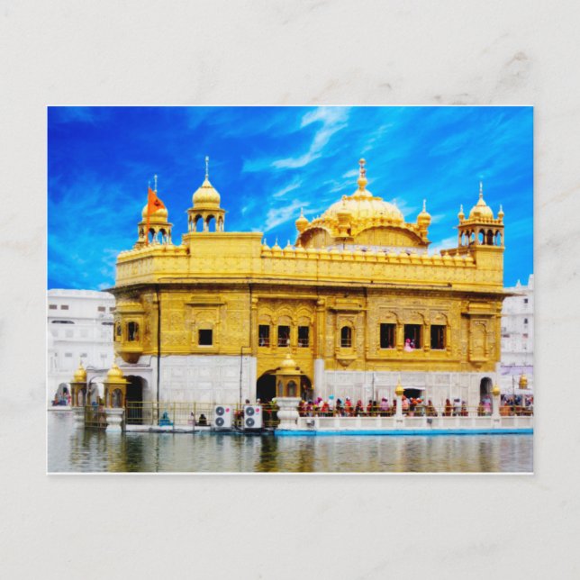 GOLDEN TEMPLE BLUE SKY BACKGROUND AMRITSAR POSTCARD (Front)
