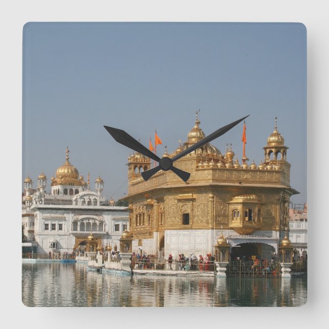 Golden Temple Harmandir Sahib Amritsar North India Square Wall Clock (Front)