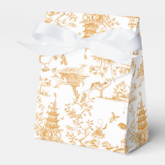 Golden Temples Chinoiserie Favour Box (Front Side)