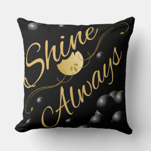 Golden Text Solar System Design Cushion
