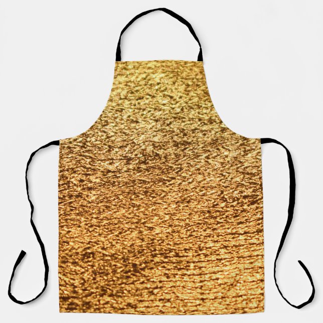 Golden textile: glamourous macro background. apron (Front)