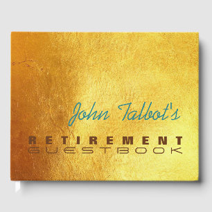 Golden Texture 2 Custom Retirement Guest Book