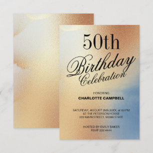 Golden Texture Birthday Invitation