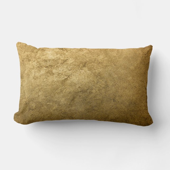 Golden texture, Vintage gold, antique Lumbar Cushion (Front)