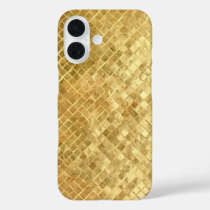 Golden Textured Tile iPhone 16 Case