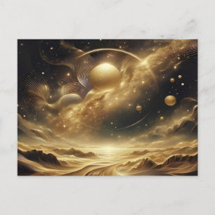 Golden Textures Aesthetic Starry Night Wallpaper Postcard