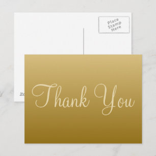 Golden Thank You Postcard