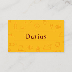 Golden Thanksgiving Icon Place Card