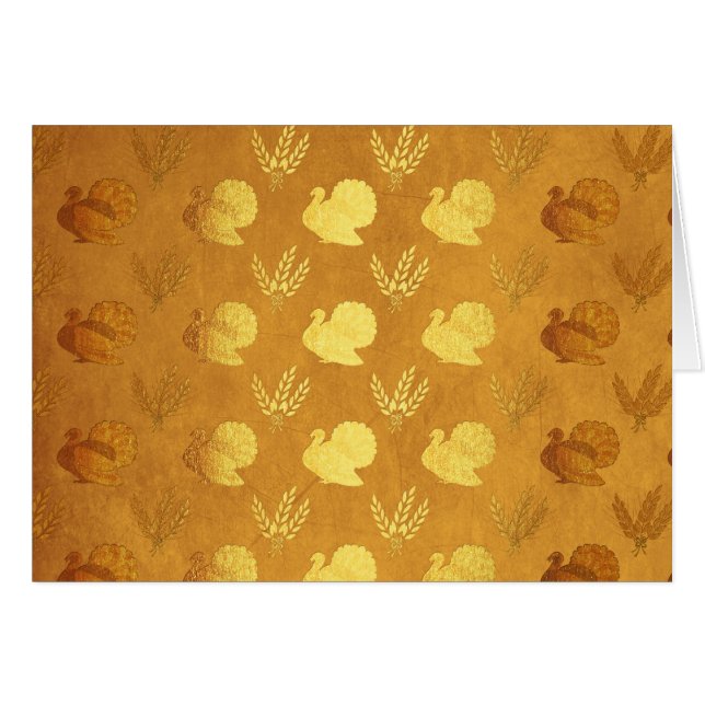 Golden Thanksgiving with Turkey (Front Horizontal)