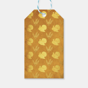 Golden Thanksgiving with Turkey Gift Tags