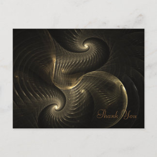 Golden Thread Spiral Fractal Art Postcard