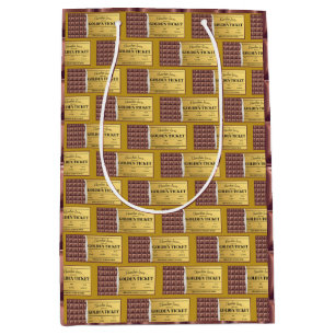 Golden Ticket Chocolate Bar Medium Gift Bag