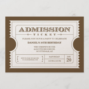 Golden Ticket Invitations on Gold Sparkle Paper