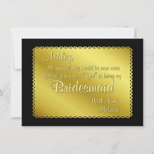 Golden Ticket Look Will You Be My Bridesmaid Invitation