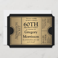 Golden Ticket Style 60th Birthday Party Invite