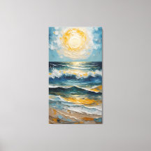 Golden Tide: Impressionist Ocean Sunset