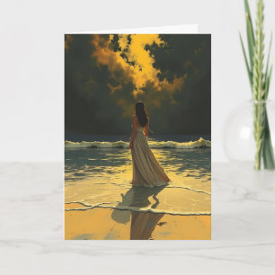Golden Tide of Solitude Celestial Tides Blank Card