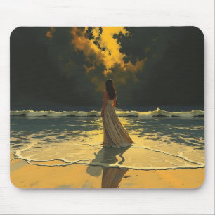 Golden Tide of Solitude Celestial Tides Mouse Mat