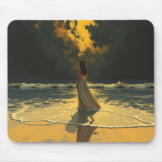 Golden Tide of Solitude | Celestial Tides Mouse Mat (Front)