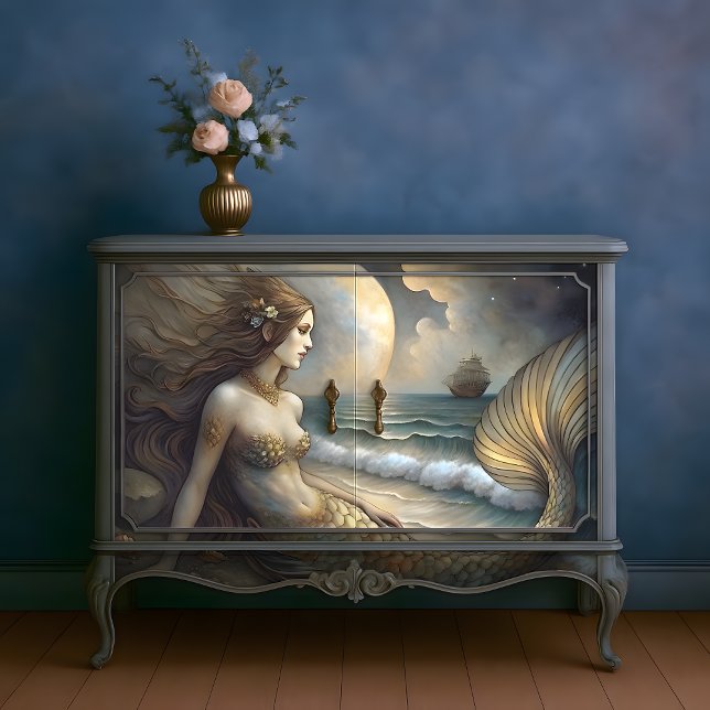 Golden Tides Mermaid Beauty Decoupage Tissue Paper (Golden Tide Mermaid Beauty Decoupage Tissue Paper)
