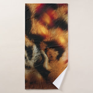 Golden Tiger Eye Close-Up Wildlife Poster Bath Towel Set