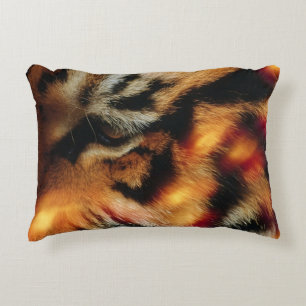 Golden Tiger Eye Close-Up Wildlife Poster Decorative Cushion