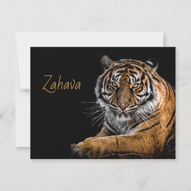 Golden Tiger Flat Thank You Note Card (Front)
