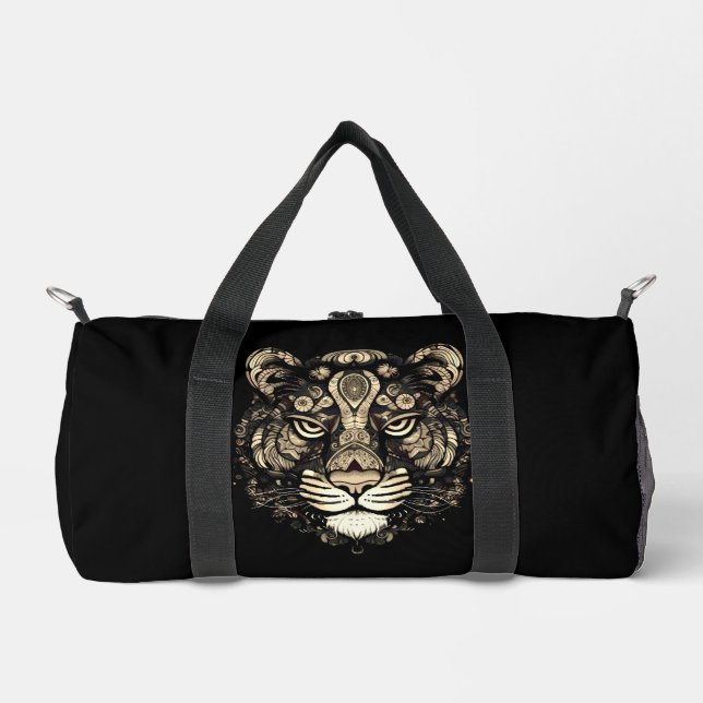 Golden Tiger Head  Duffle Bag (Front)
