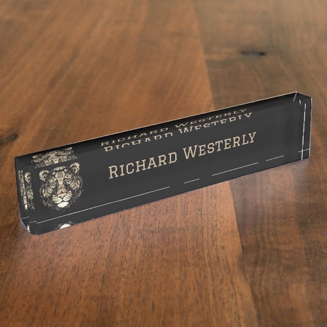Golden Tiger Head  Nameplate (Side)