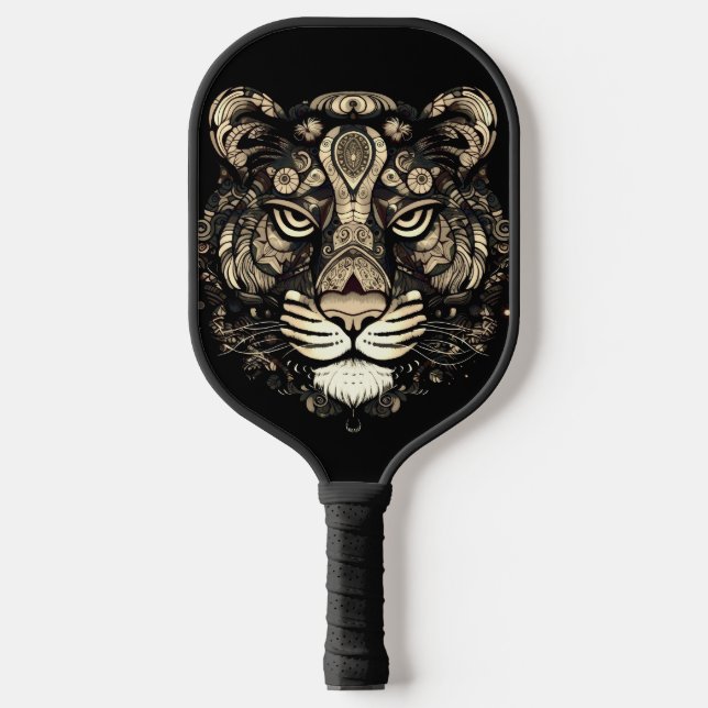 Golden Tiger Head  Pickleball Paddle (Front)