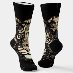 Golden Tiger Head Socks