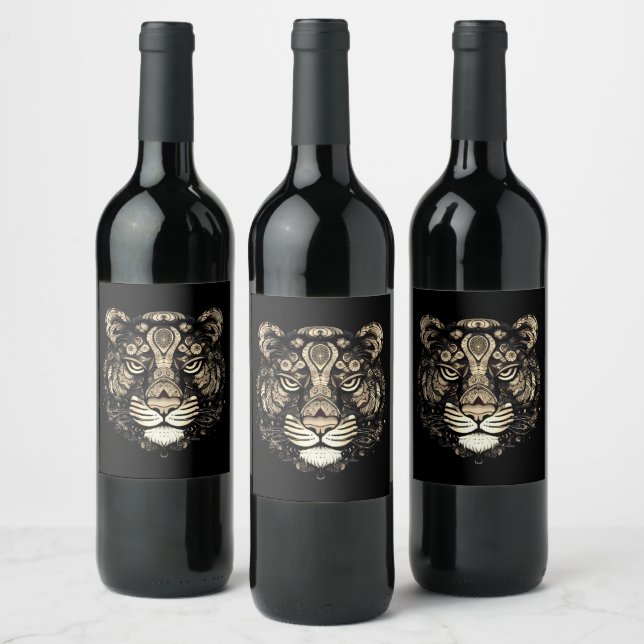 Golden Tiger Head  Wine Label (Bottles)