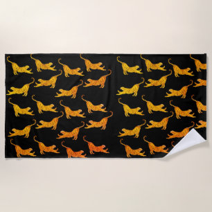 Golden Tigers  Beach Towel
