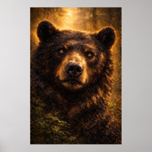 Golden Timber   Bear Wildlife Art   Poster