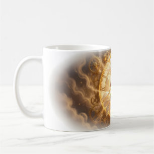 Golden Time Goddess Glowing Heart Clock Mug