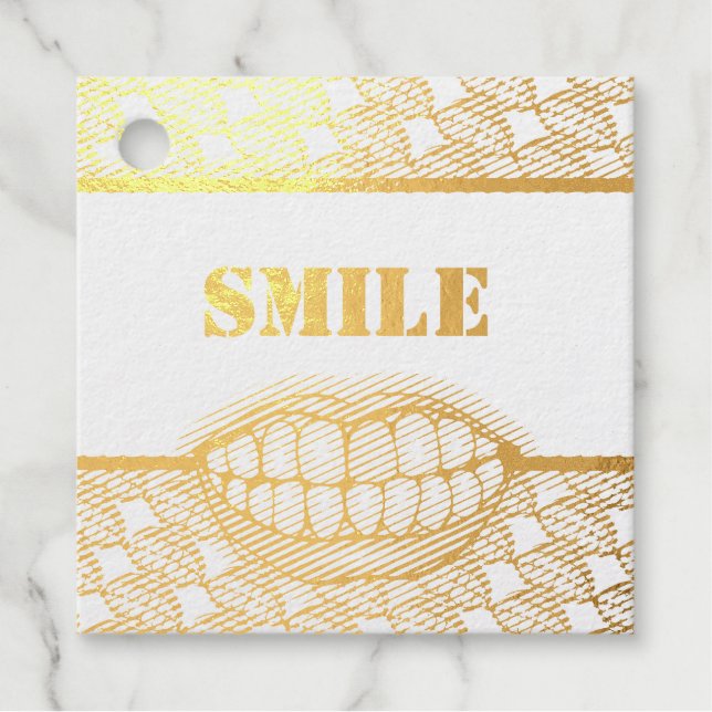 Golden Tooth Smile   Favour Tags (Front)