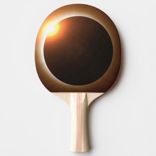 Golden Total Solar Eclipse Ping Pong Paddle (Front)