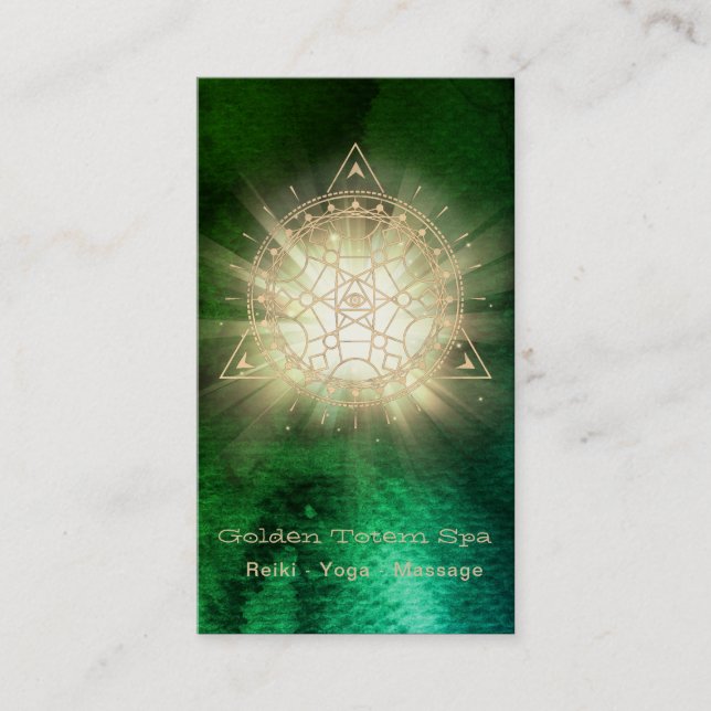 *~* Golden Totem Sacred Geometry  Light Rays -  Business Card (Front)