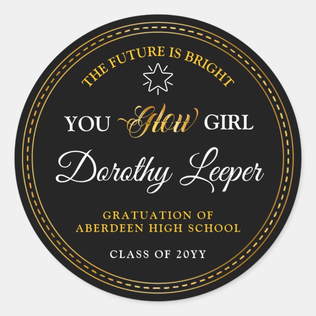 Golden touch Brighten your future. Classic Round Sticker (Front)