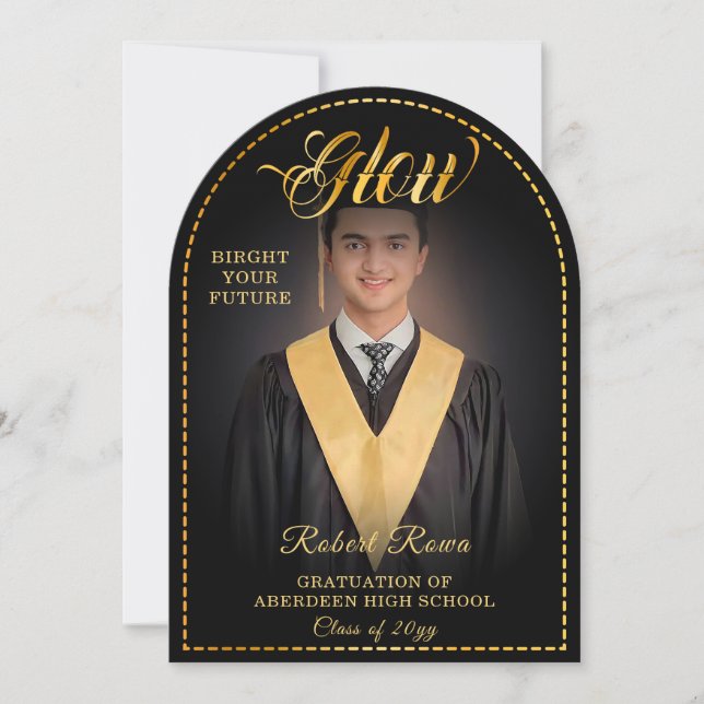 Golden touch Glow your future  Invitation (Front)