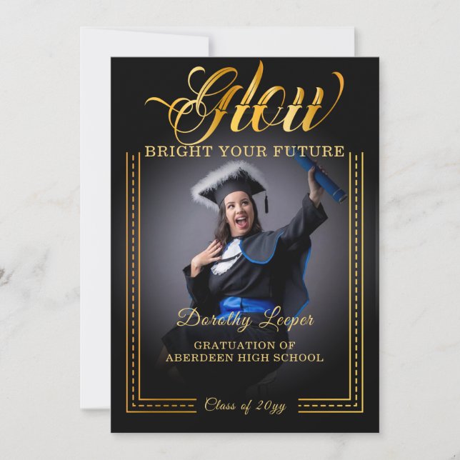 Golden touch Glow your future Invitation (Front)