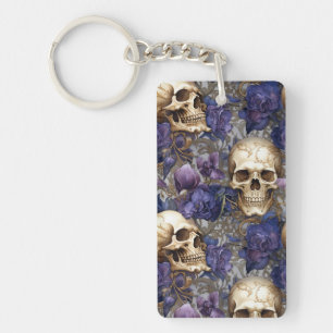 Golden touches skull key ring