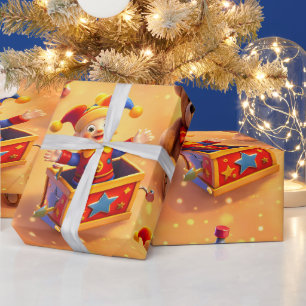 Golden toy box premium wrapping paper