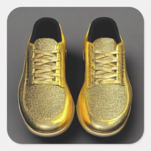 Golden Trainers Square Sticker