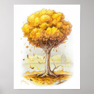 Golden Tranquility Poster