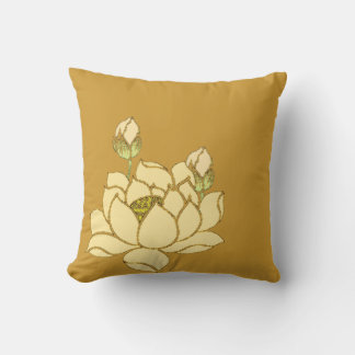 Golden Tranquillity: Yellow Lotus  Cushion