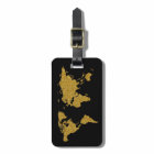Golden travel world map personalised