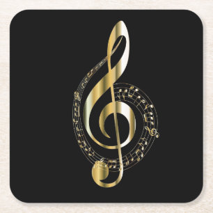 Golden Treble Clef Coaster
