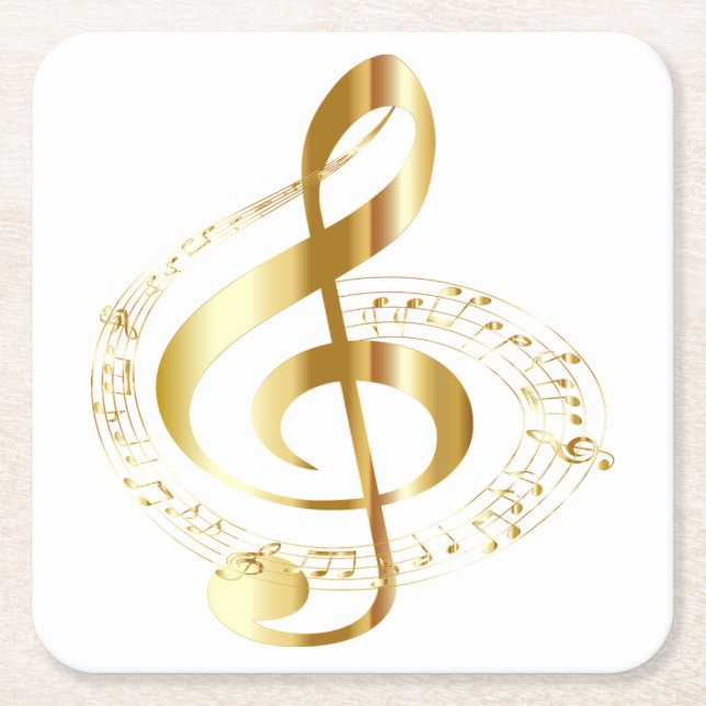Golden Treble Clef Coaster (Front)