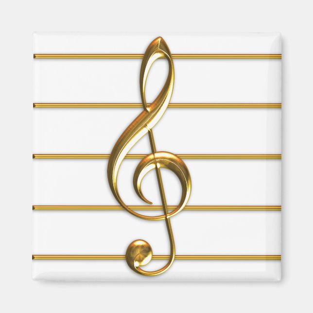 Golden Treble Clef Magnet (Front)